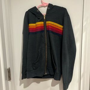 Aviator nation Kids 4 stripe navy zip up